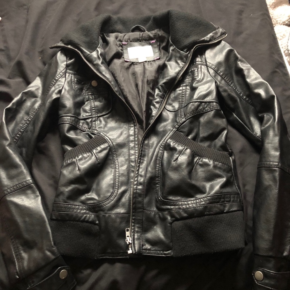 Black leather jacket